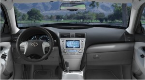 The comfortable, predictable interior of the Toyota Camry Hybrid (photo via Toyota.com)
