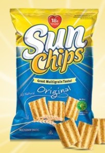 Original flavor SunChips package and chips (image via SunChips website)